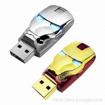 USB Flash Drive with Blue LED Light, Newest Cartoon Design, 1 to 64GB Available